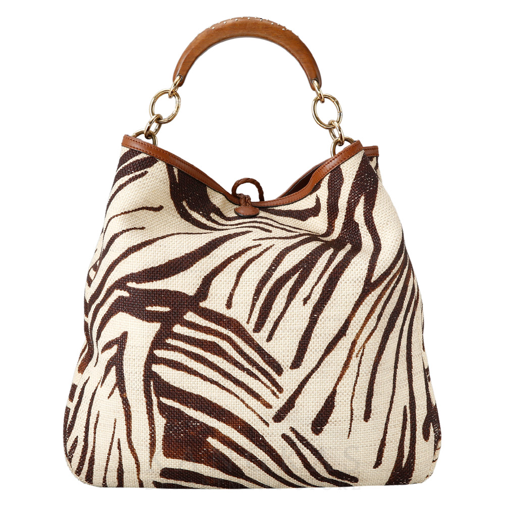 FERRAGAMO(USED)페레가모 시즌 우드 라탄 쇼퍼백